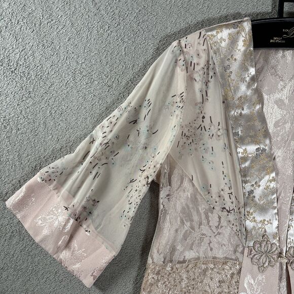 Vintage‎ Studio VK Blouse Kimono Women’s Size M Sheer Floral Lace Coquette Style - Picture 6 of 14